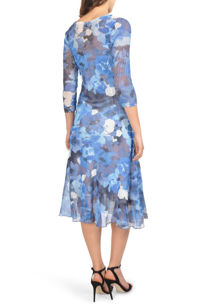 Komarov Charmeuse & Chiffon Midi Dress, Alternate, color, 