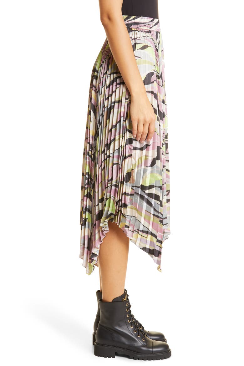 Women's Pleated Handkerchief Hem Skirt, Alternate, color, DUSKY PINK