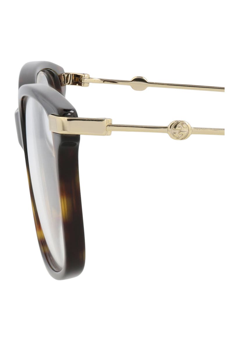 54mm Square Optical Glasses, Alternate, color, HAVANA GOLD TRANSPARENT