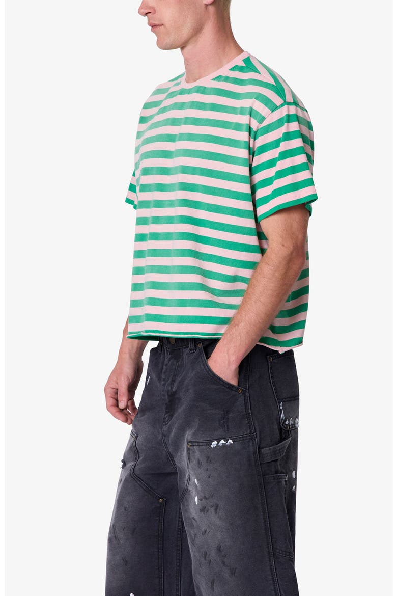 Stripe Cotton T-Shirt, Alternate, color, PINK/ GREEN
