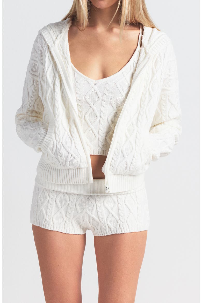 Sweater Knit Shrunken Zip-Up Hoodie (Women) | Nordstrom