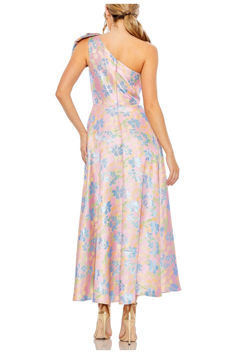 Mac Duggal One Shoulder Embroidered Floral A Line Dress, Alternate, color, Pink Multi
