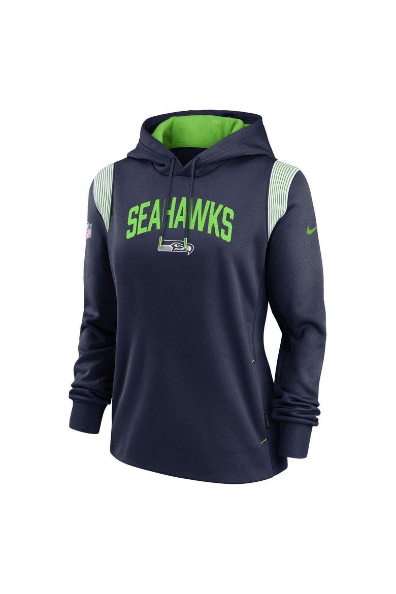 Women's Nike Navy Seattle Seahawks Sideline Stack Performance Pullover Hoodie, Alternate, color, Navy