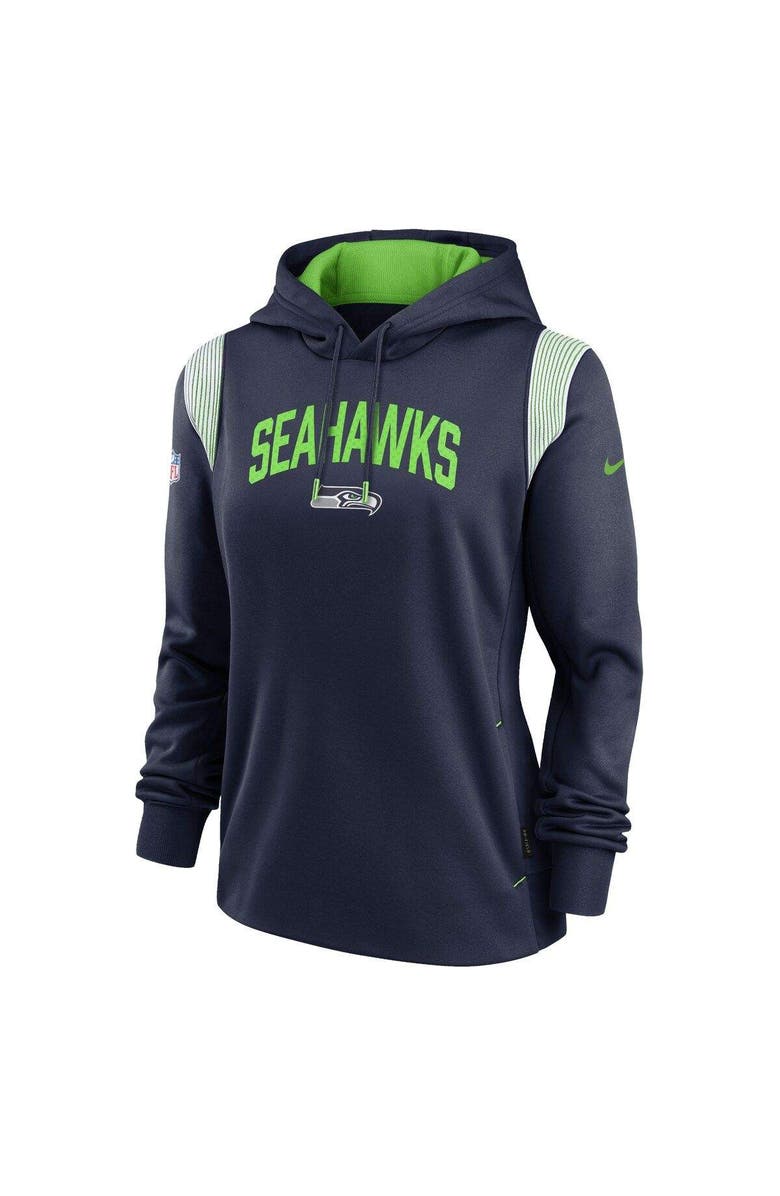 Nike Women's Nike Navy Seattle Seahawks Sideline Stack Performance Pullover Hoodie, Alternate, color, Navy