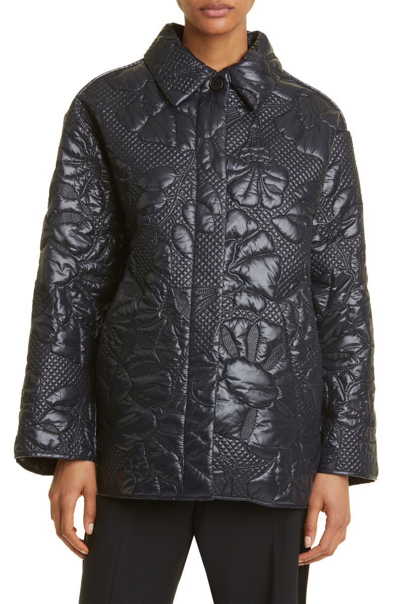 Cecilie Bahnsen Sika Cutout Back Quilted Jacket, Main, color, 