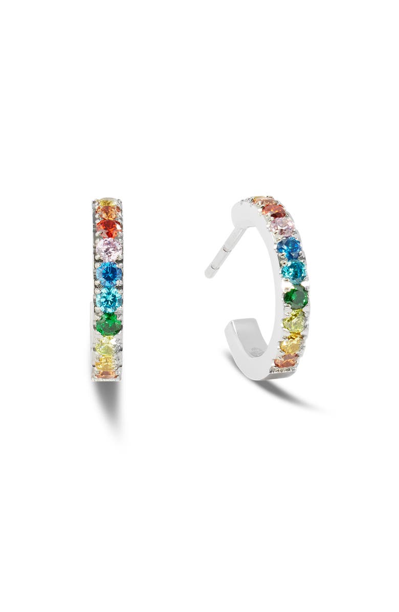 COEUR DE LION Eternal Love Mini Silver Hoop Earrings, Main, color, Multicolor