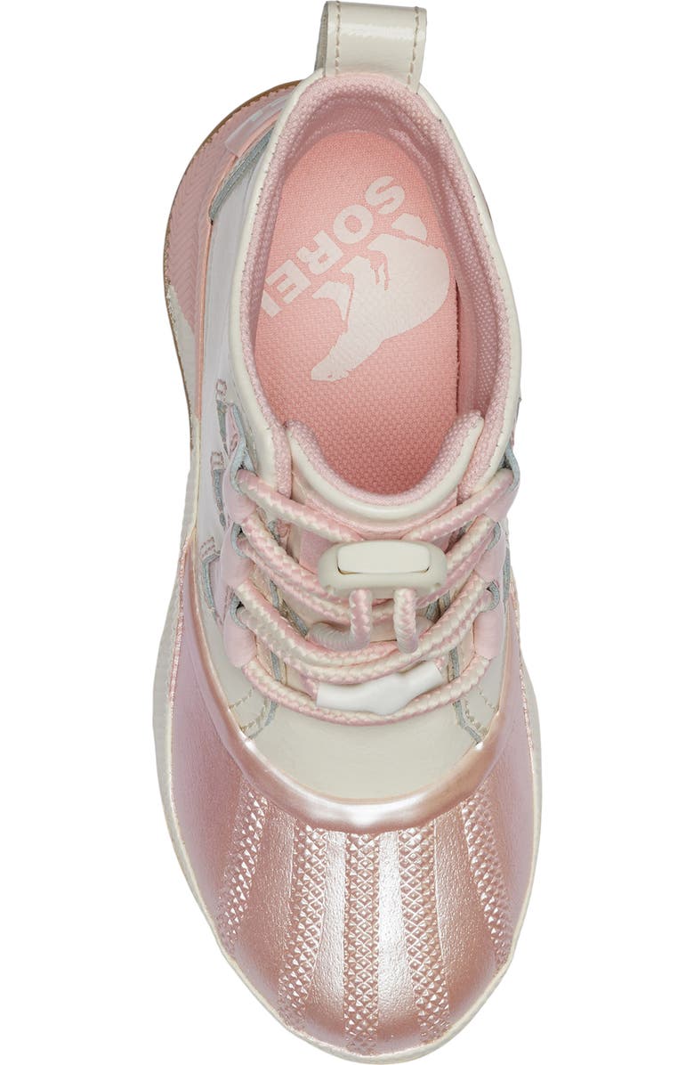 SOREL Kids' Out N About Waterproof Duck Boot, Alternate, color, Chalk/ Vintage Pink