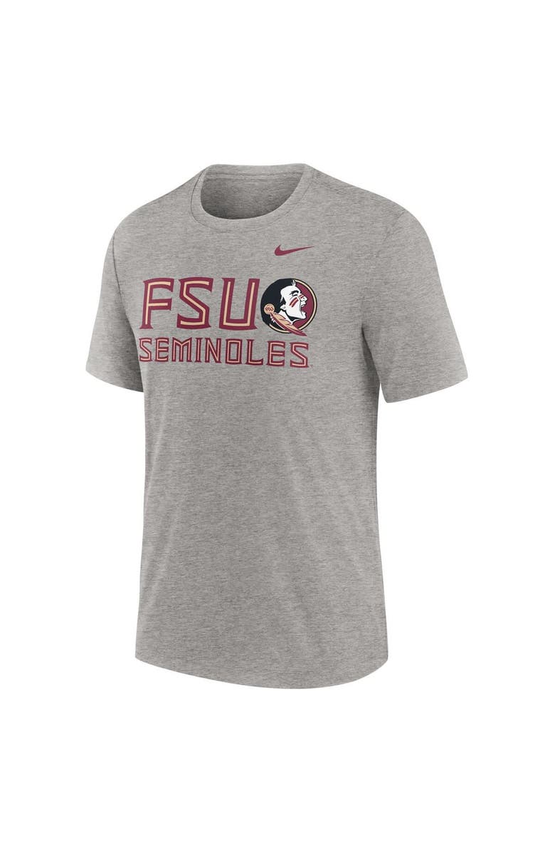 Nike Men's Nike Heather Gray Florida State Seminoles Campus Local Tri-Blend T-Shirt, Alternate, color, 