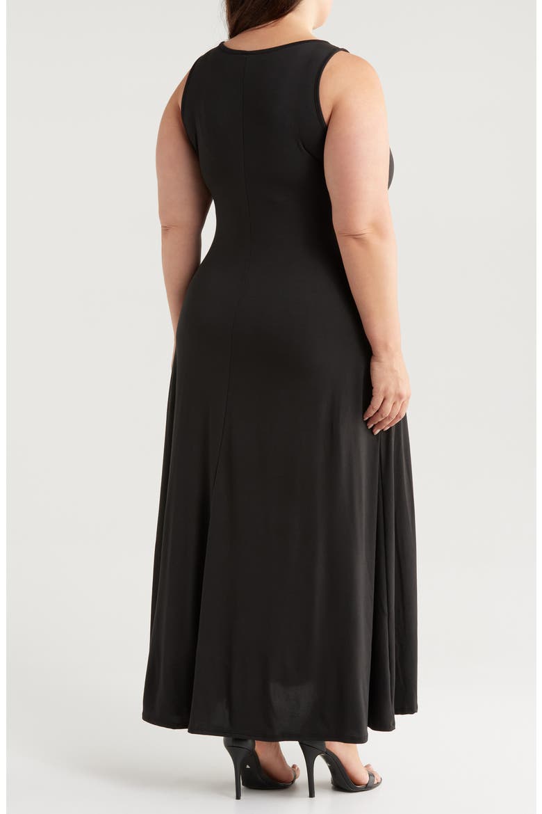 Stretch A-Line Tank Dress, Alternate, color, BLACK