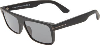 58mm Philippe Polarized Rectangular Sunglasses
