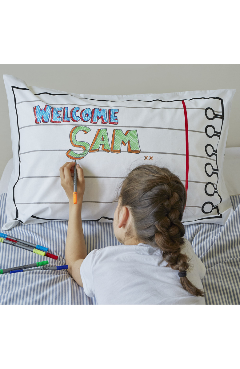 Eat Sleep Doodle Color-Your-Own Pillowcase Doodle Notebook, Alternate, color, White