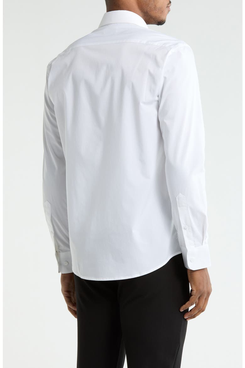 White Solid Stretch Dress Shirt, Alternate, color, WHITE