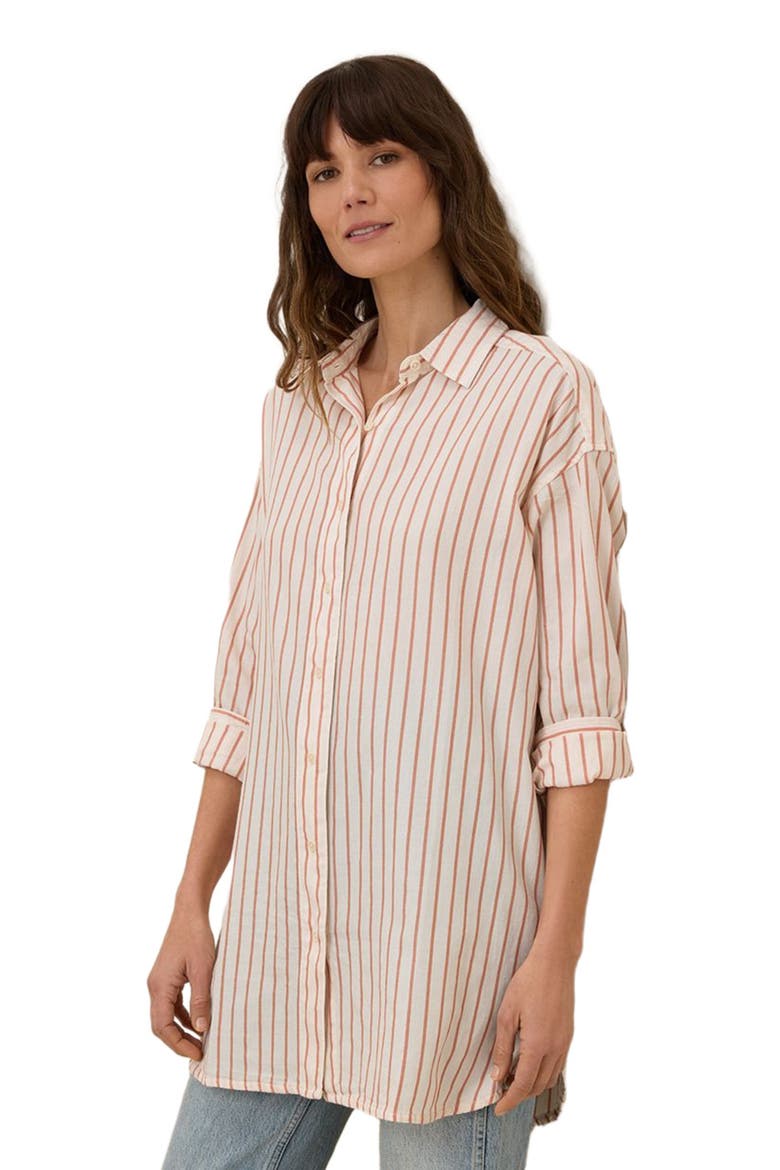Organic Cotton Sunset Lightweight Cotton Oversized Shirt, Alternate, color, Zuma Stripe