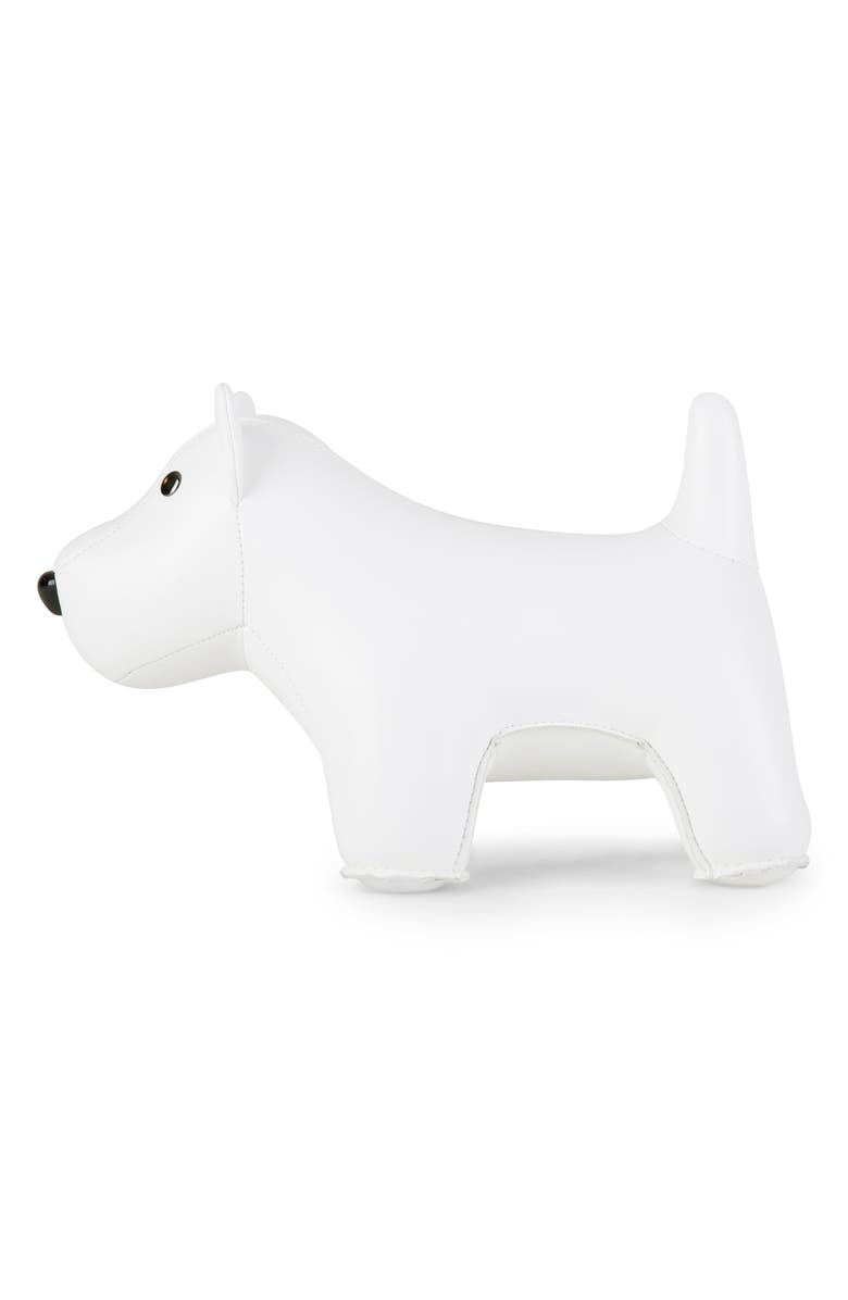 Zuny Westie Faux Leather Bookend, Alternate, color, White