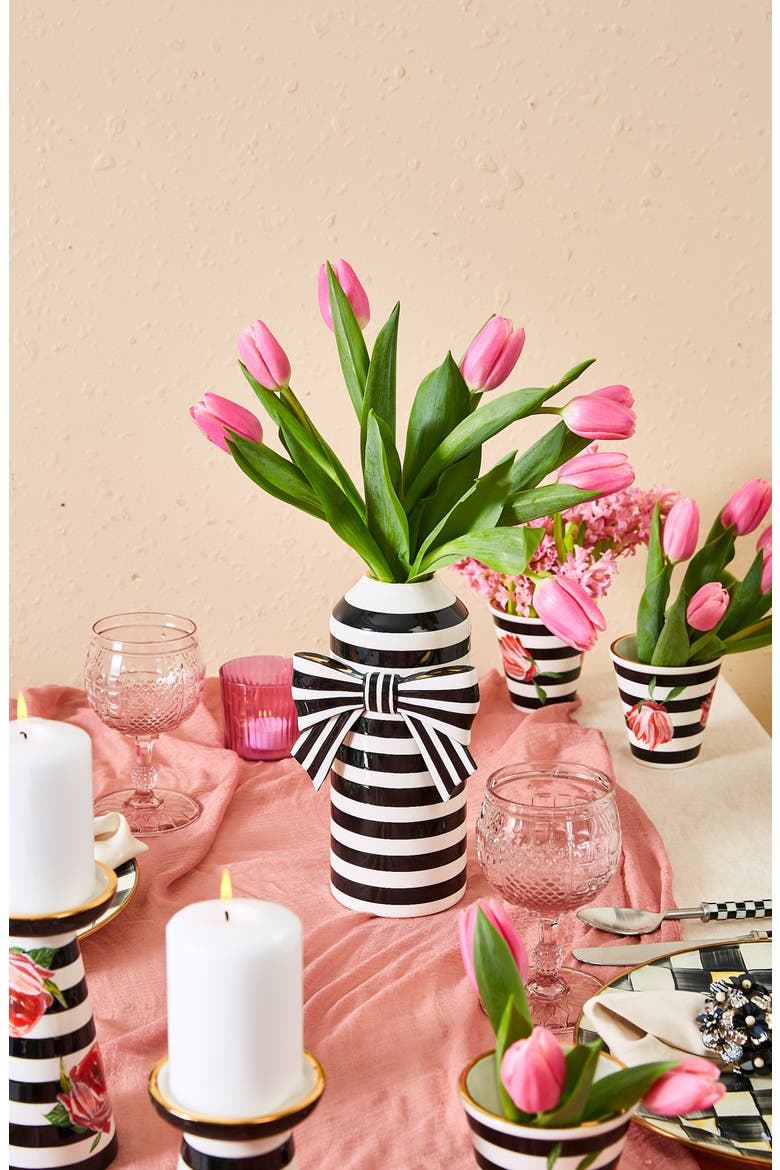 Courtly Bow Vase, Alternate, color, BLACK/ WHITE