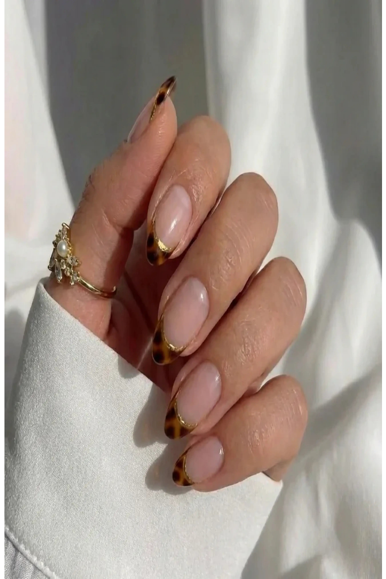Tortoise Shell Almond Press On Nails, Alternate, color, Tortoise Shell