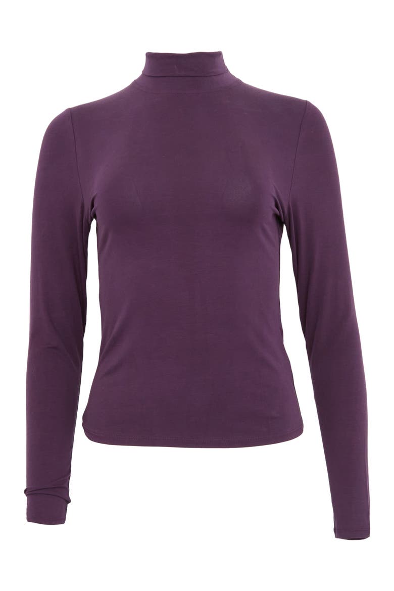 Kate Stretch Knit Turtleneck, Main, color, Plum