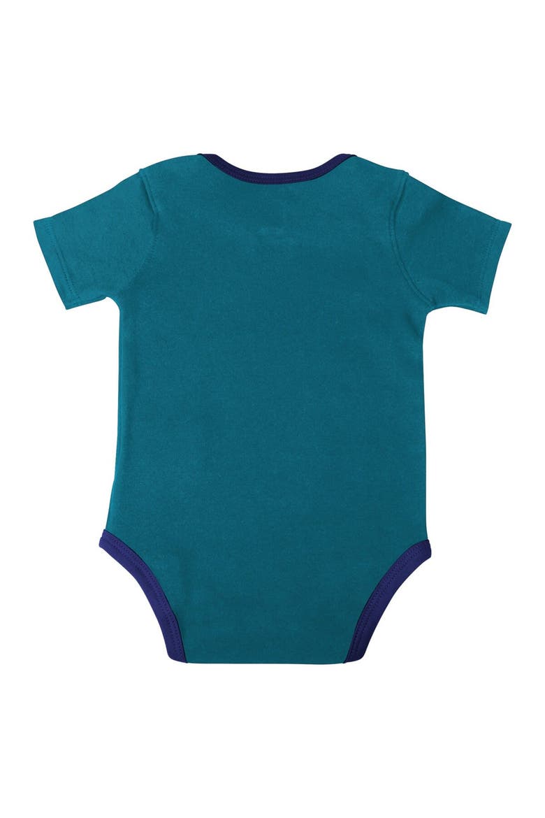 Infant Teal/Purple/Gray Charlotte Hornets Bank Shot Bodysuit, Hoodie T-Shirt & Shorts Set, Alternate, color, Teal