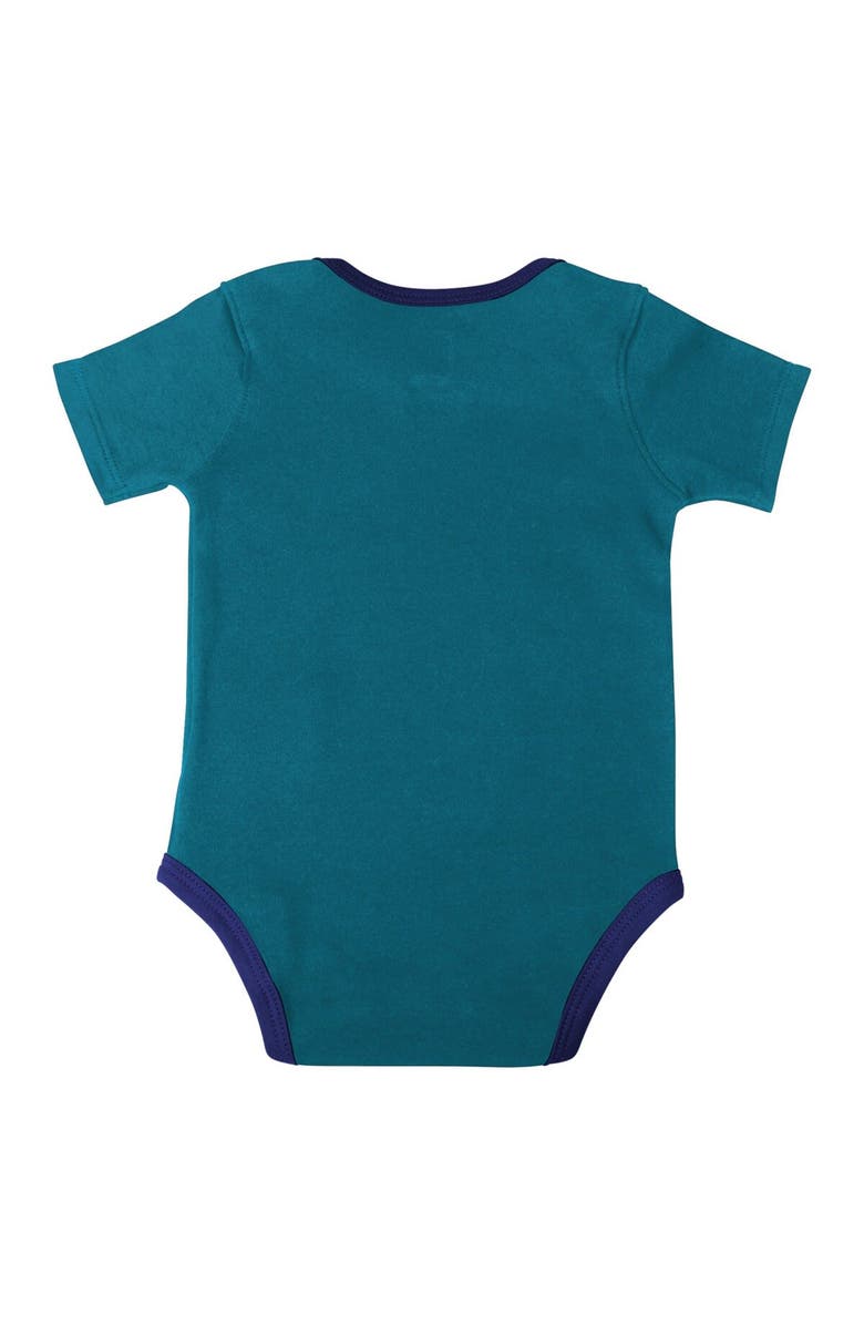 Outerstuff Infant Teal/Purple/Gray Charlotte Hornets Bank Shot Bodysuit, Hoodie T-Shirt & Shorts Set, Alternate, color, Teal