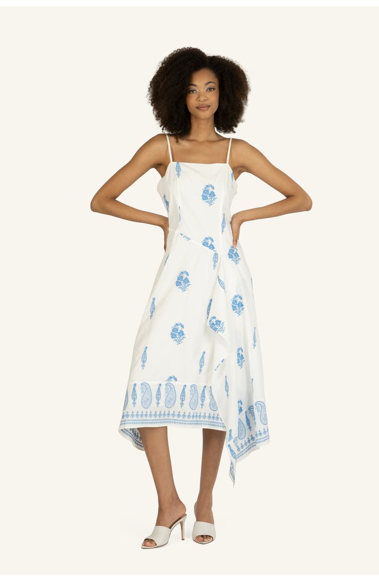 Super Natural by Secret Mission Rosetta Dress, Alternate, color, Off-White With Blue Embroidery