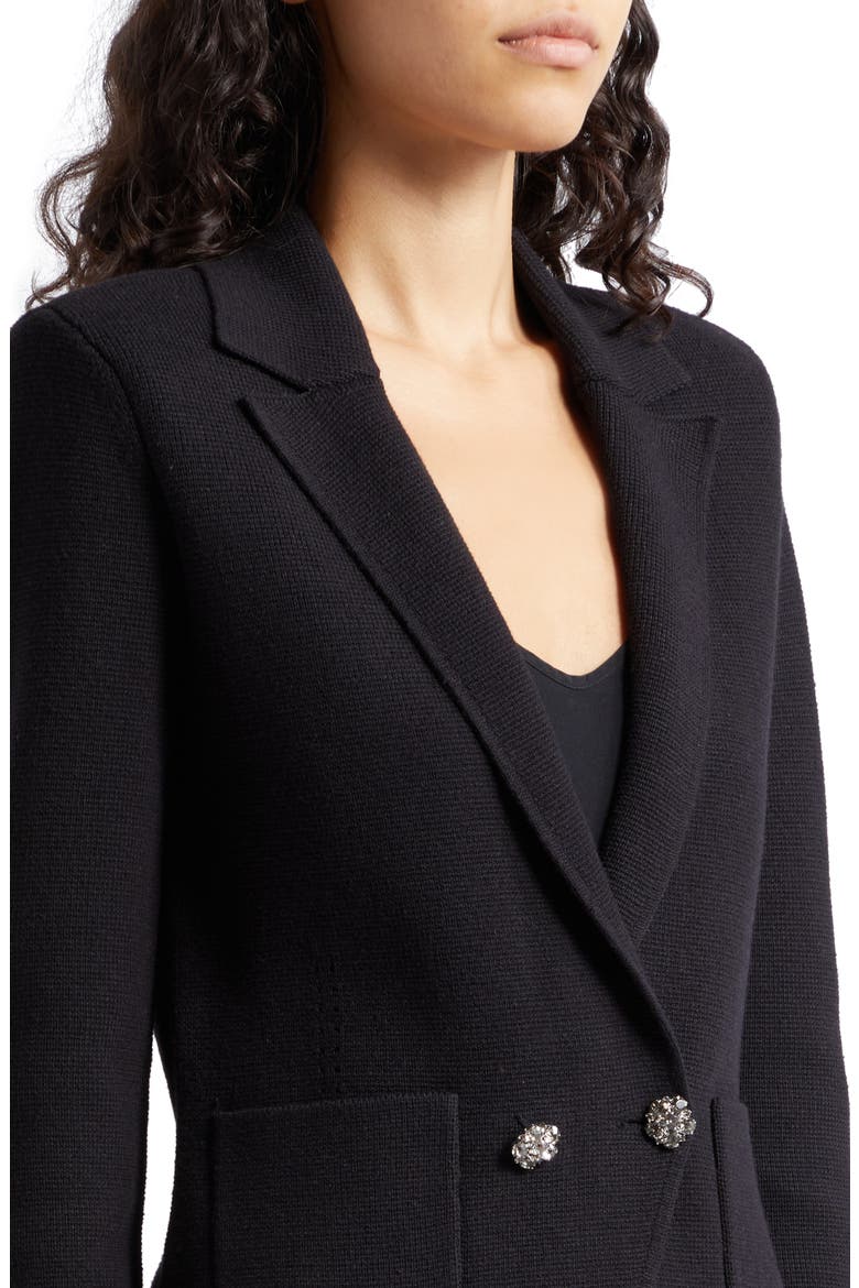 Sofia Cotton Blend Cardigan Blazer, Alternate, color, BLACK/CRYSTAL