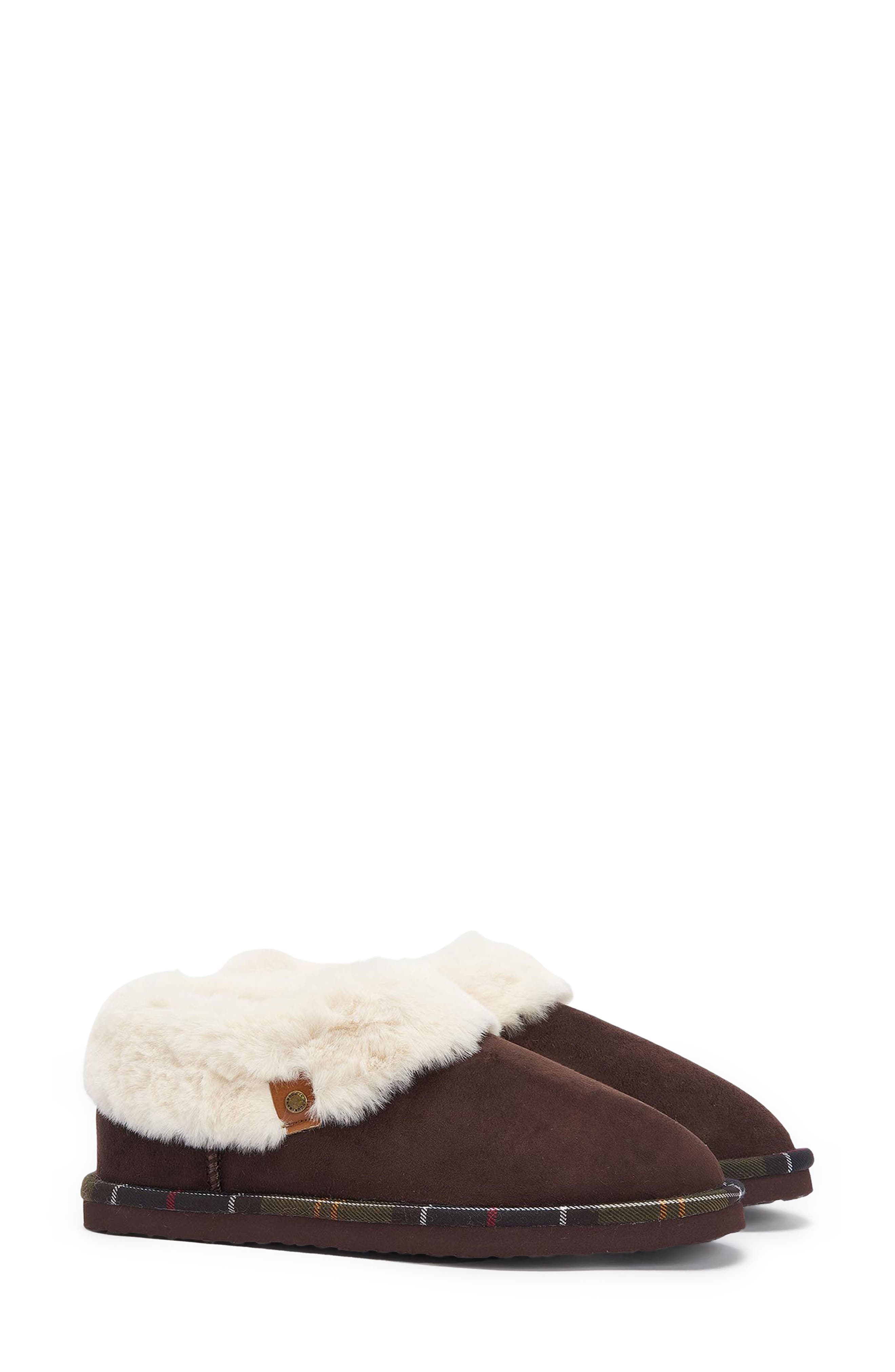 Barbour Eloise Faux Fur Lined Scuff Slipper, Main, color, 