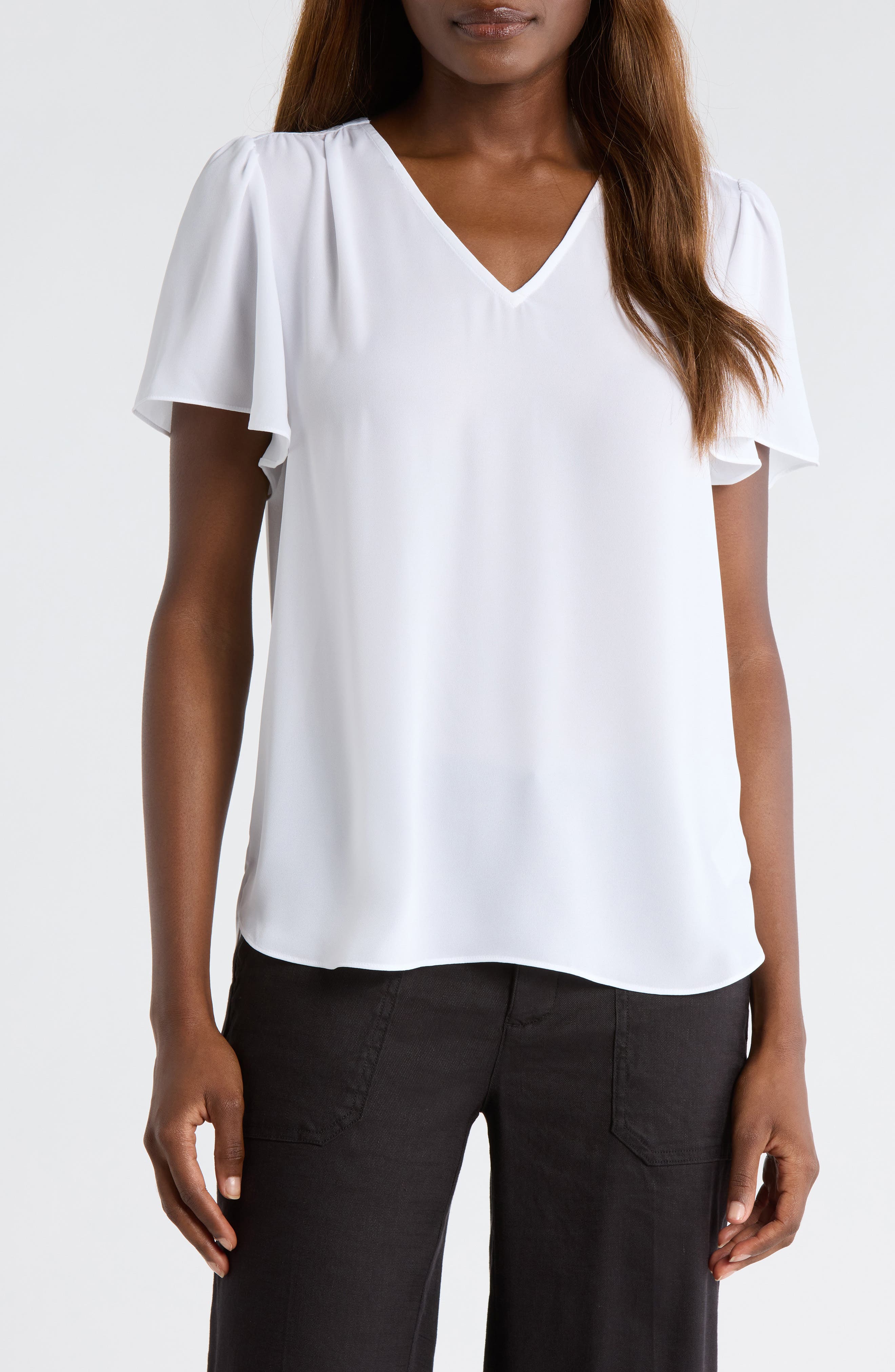 Pleated Back Flutter Sleeve Top - image 3