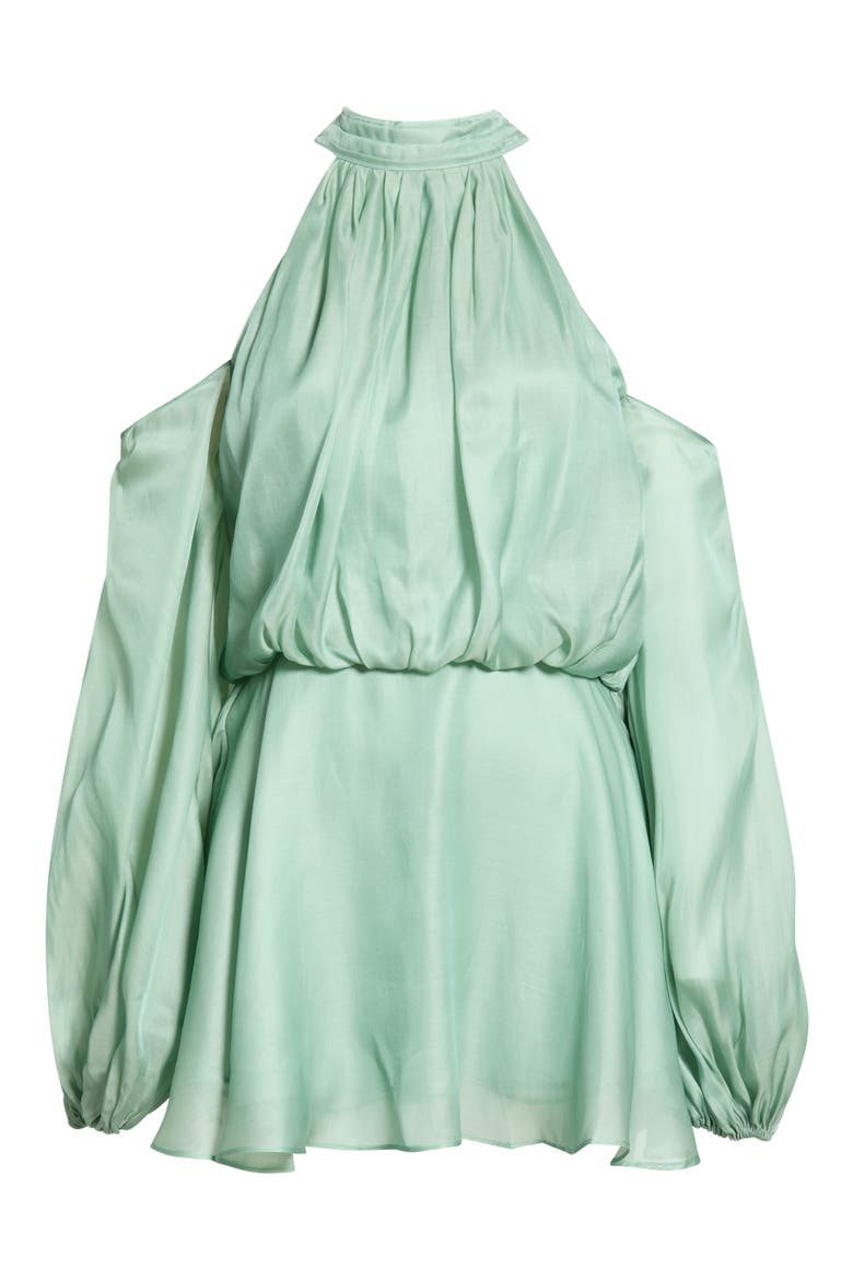 Naima Halter Neck Cold Shoulder Minidress, Main, color, JADE