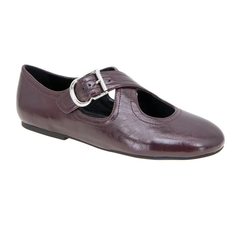 Bcbgeneration Maya Mary Jane Flat In Burgundy