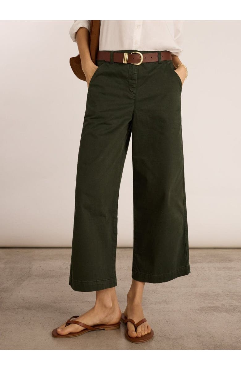 Baukjen Brielle Organic Cotton Wide Leg Trousers, Alternate, color, Deep Khaki