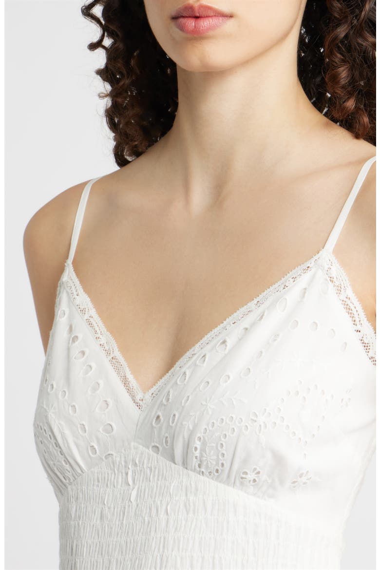 Azar Eyelet Lace Minidress, Alternate, color, WHITE