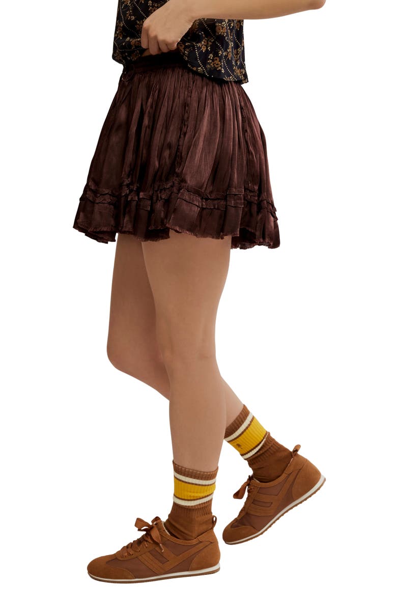 Free People Third Charm Miniskirt, Alternate, color, French Chocolate