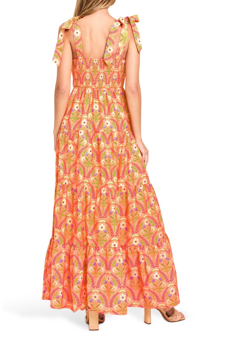 Smocked Maxi Dress, Alternate, color, ORANGE