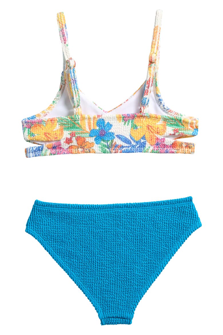 Kids' Wrapped Two-Piece Swimsuit, Alternate, color, WHITE/ BLITHE