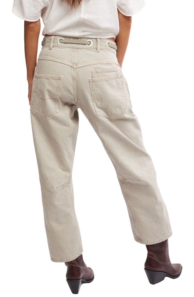 Free People Moxie Low Slung Drawstring Jeans, Alternate, color, Jetty