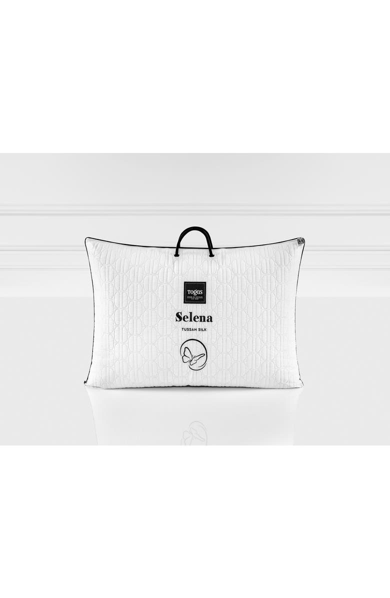 Togas Selena Tussah silk pillow, Alternate, color, White