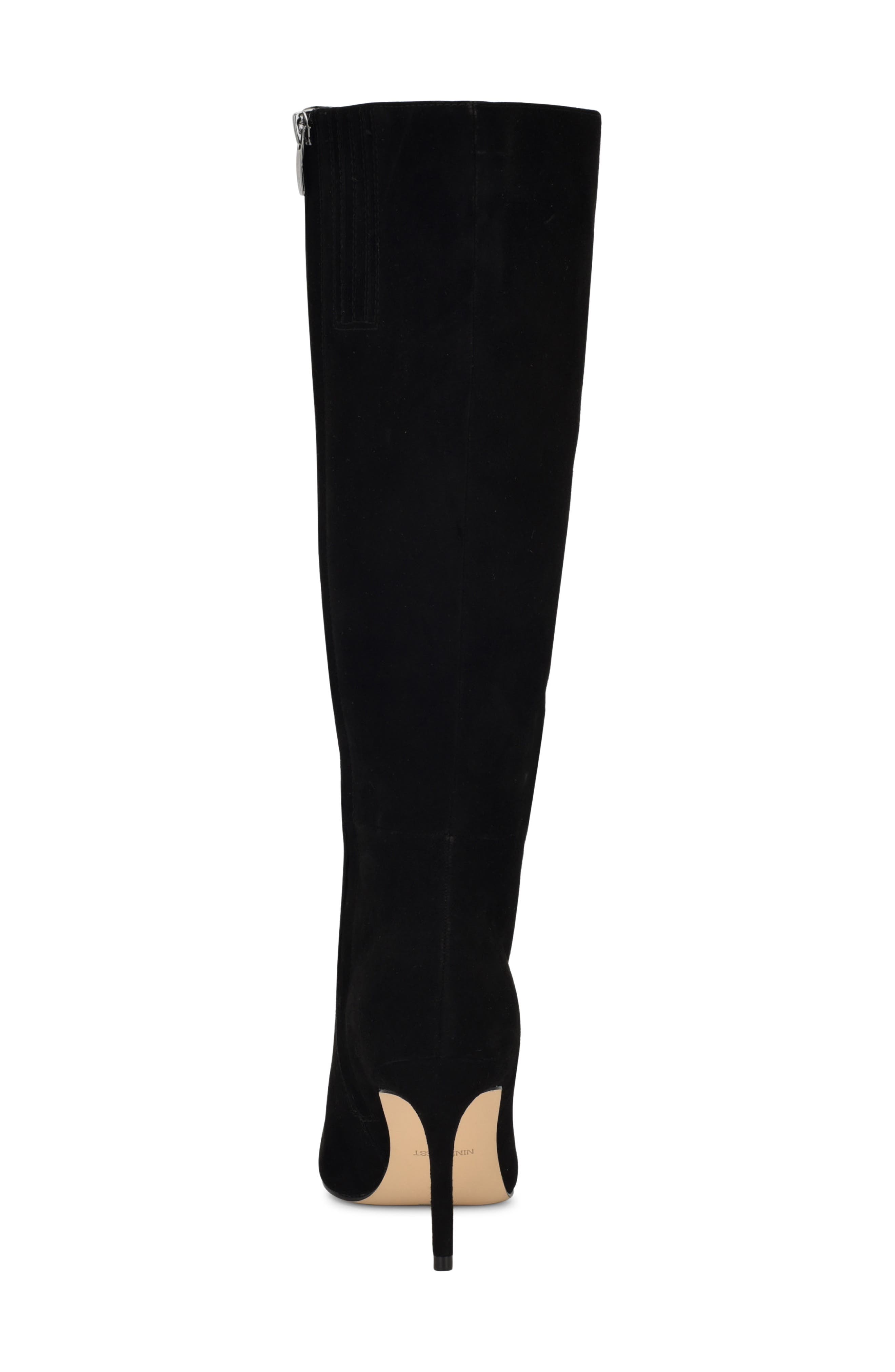 Nine West Cook Pointed Toe Knee High Boot, Alternate, color, Black Suede