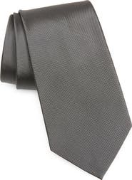 Ralph Lauren Purple Label Peau de Soie Solid Grey Silk Tie