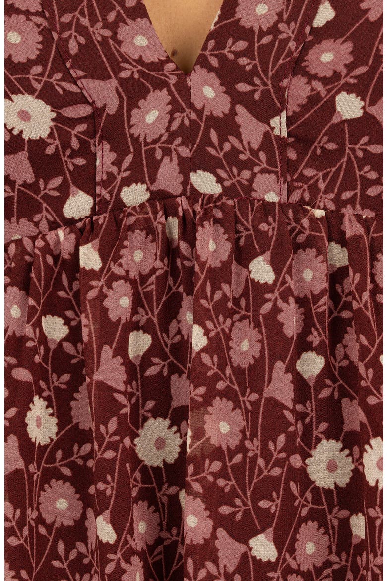 Evian Floral Print Long Sleeve Maxi Dress, Alternate, color, BURGUNDY MULTI