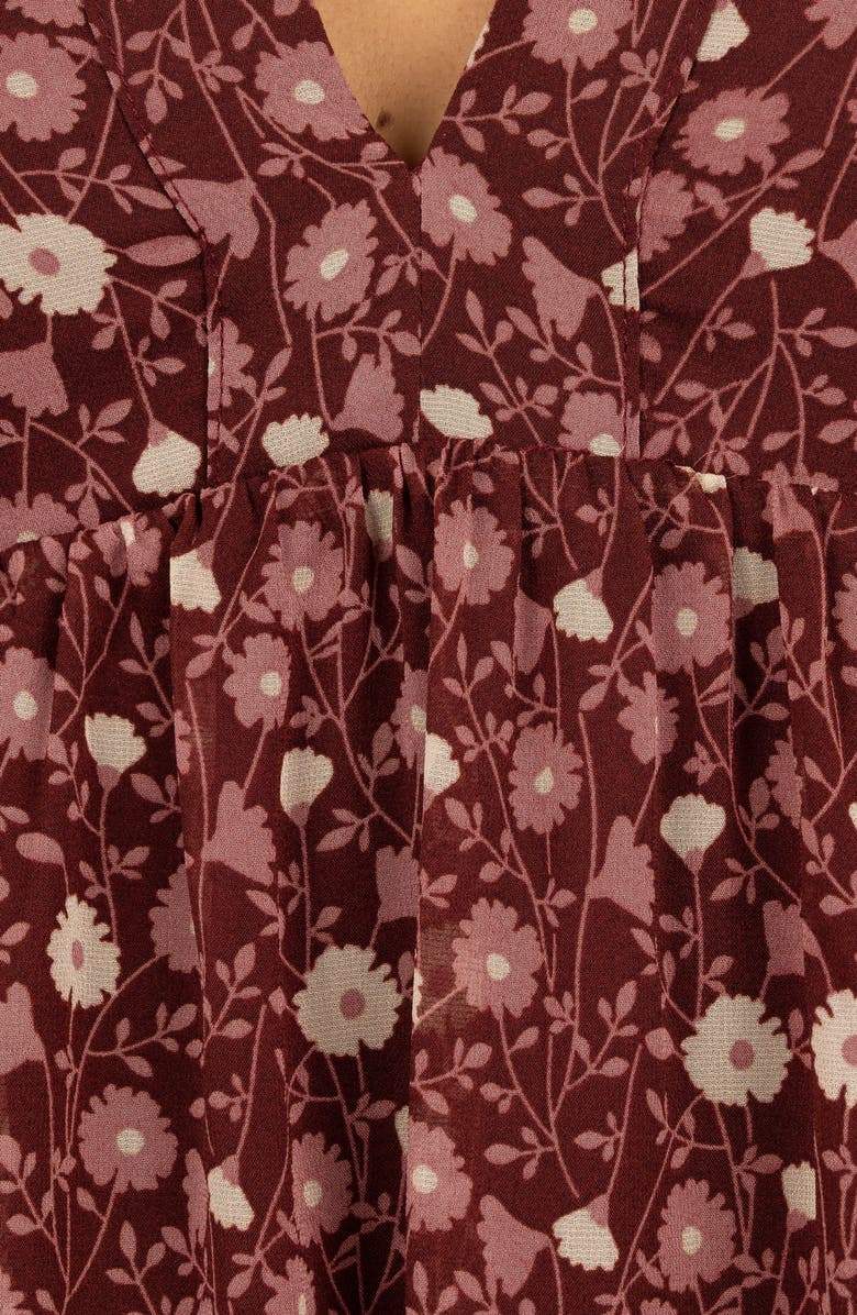 Petal 
Pup Evian Floral Print Long Sleeve Maxi Dress, Alternate, color, Burgundy Multi