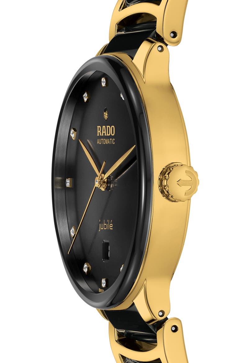 Centrix Superjubilé Diamond Bracelet Watch, 39.5mm, Alternate, color, BLACK/ GOLD