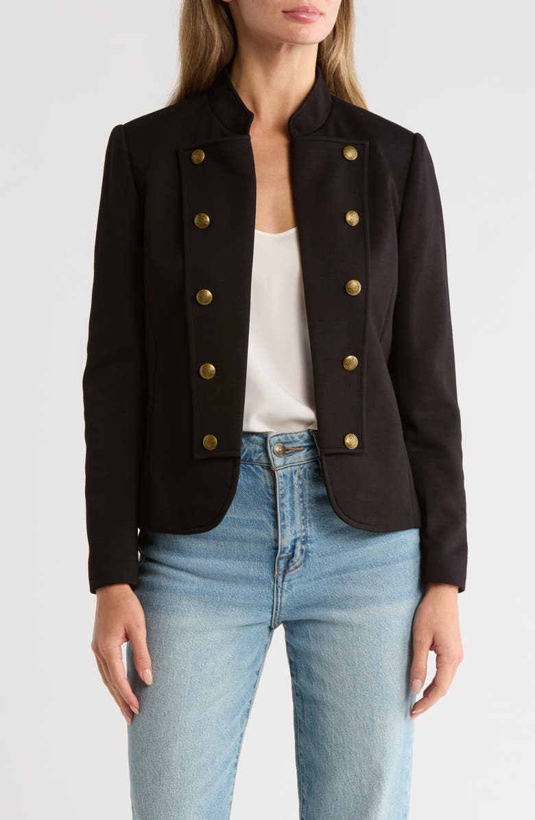 Gemma + Jane Military Band Jacket, Main, color, Black