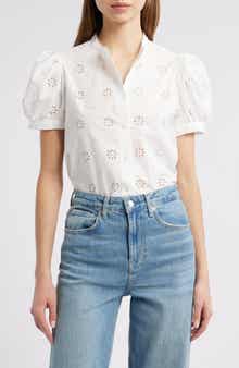 FRAME The Eyelet Puff Sleeve Shirt