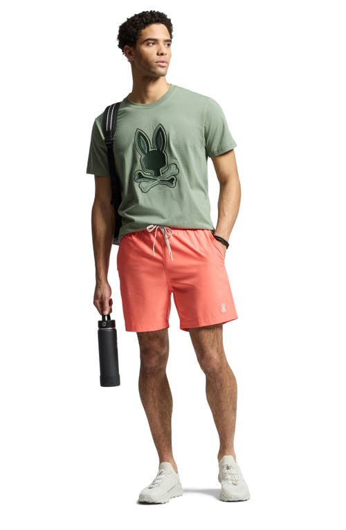 Psycho Bunny Samos Hydrochromic Swim Trunks In Hot Coral