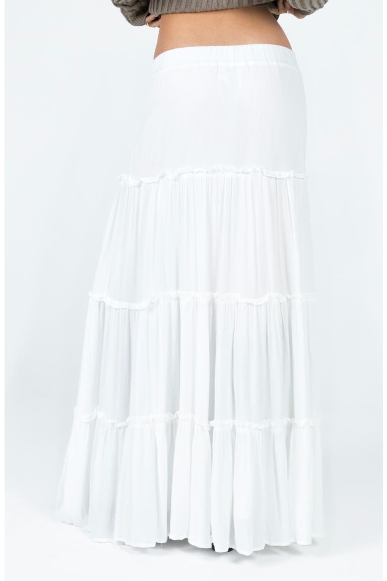 Miriah Tiered Maxi Skirt, Alternate, color, WHITE