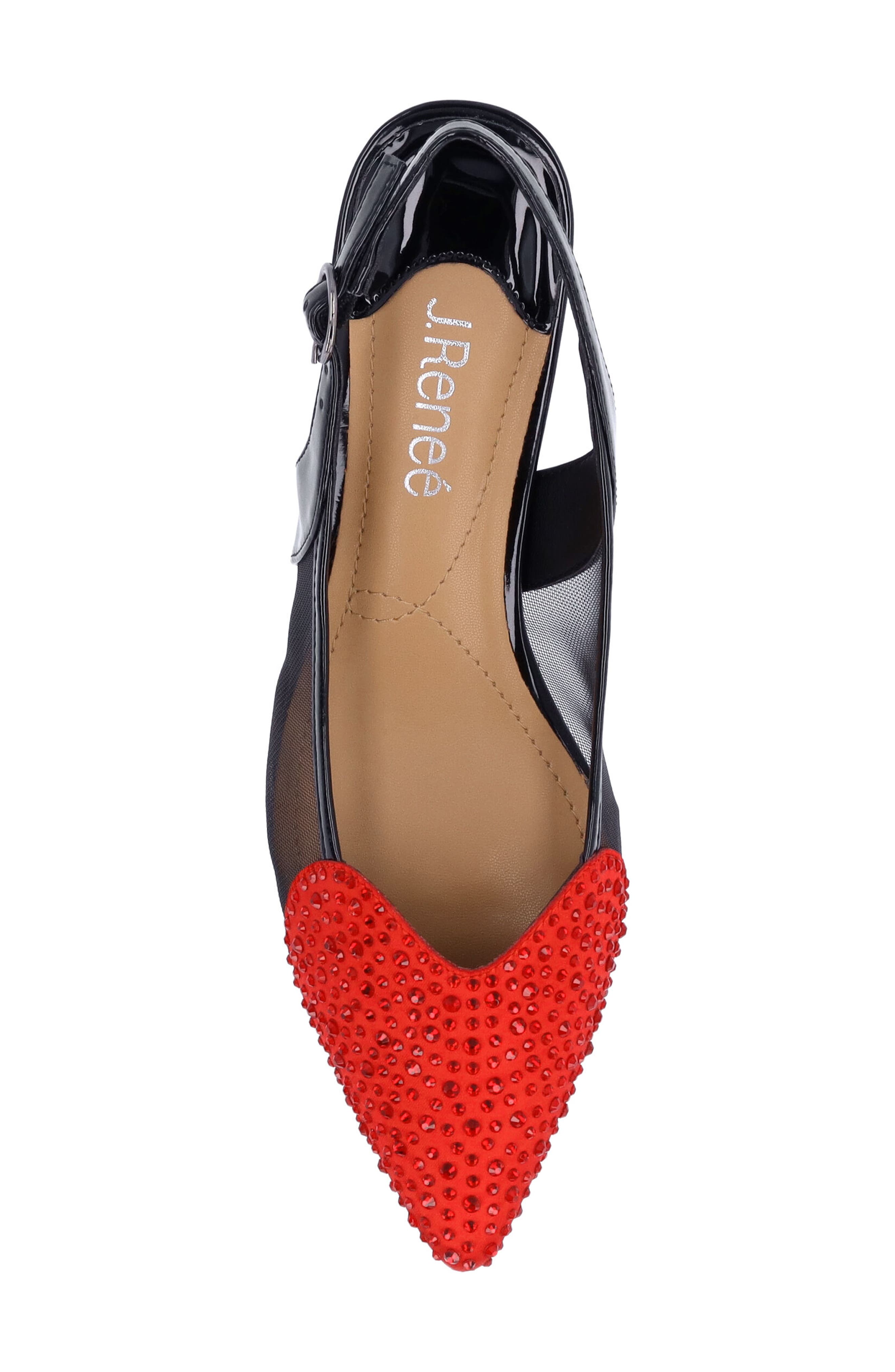J. Reneé Gwyn Slingback Pointed Toe Pump, Alternate, color, Black/ Red