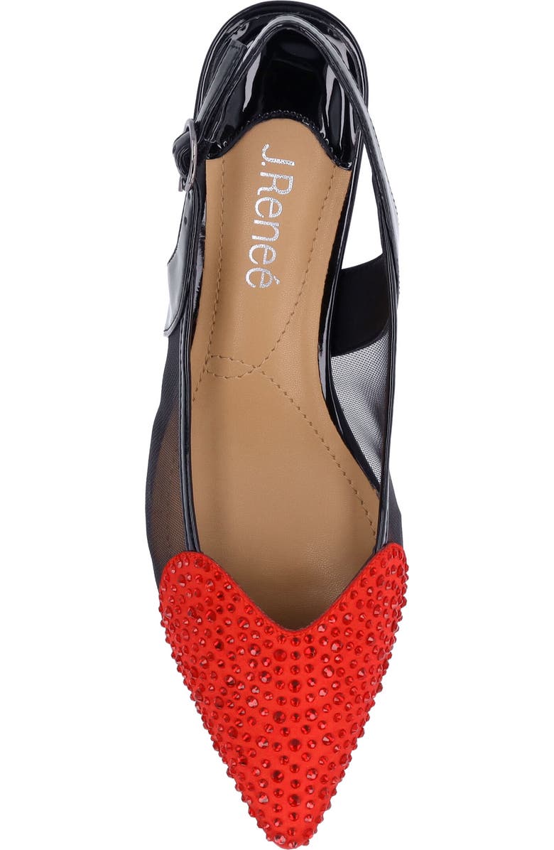 J. Reneé Gwyn Slingback Pointed Toe Pump, Alternate, color, Black/ Red