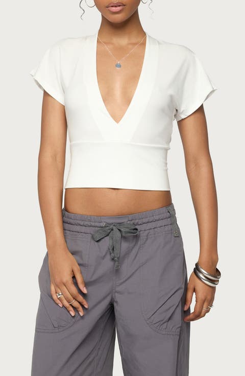 Mundy Deep V-Neck Crop Top