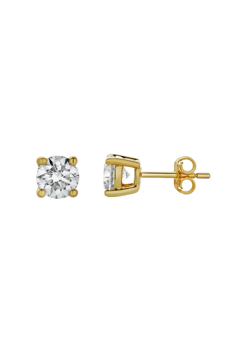 Akna 14K Gold Lab Grown Round Solitaire Diamond Earrings - 1.5 Cts, Alternate, color, 14K Yellow Gold
