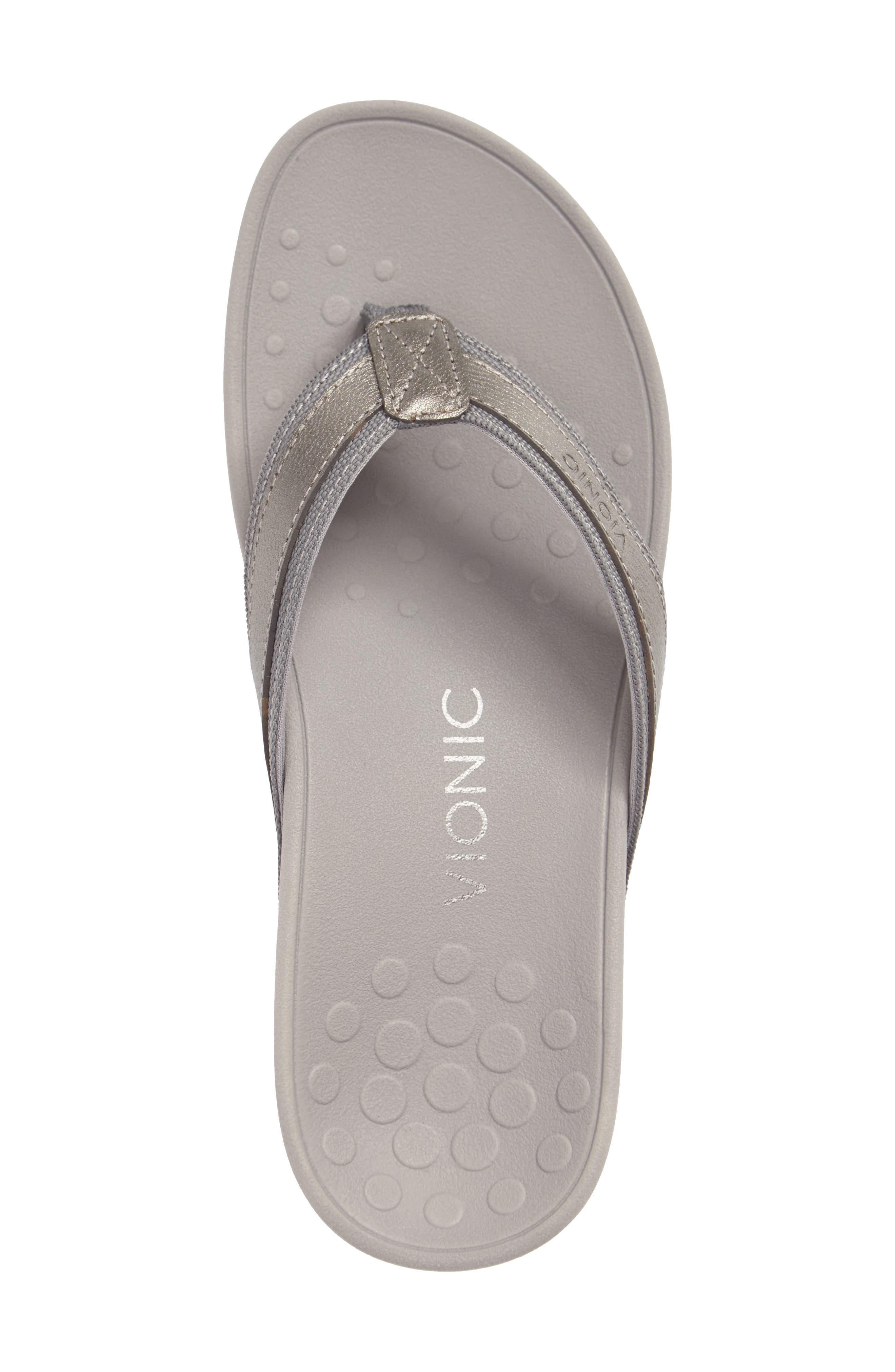 High Tide Wedge Flip Flop, Alternate, color, PEWTER LEATHER